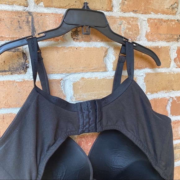 Cacique 46DDD Bra Black Cotton Plunge Underwire Bra - Picture 7 of 9